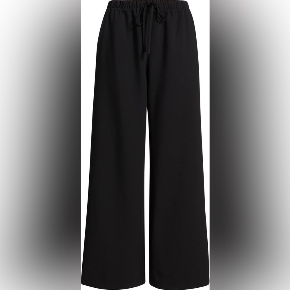 Open Edit Icon Pull On Wide Leg Satin like Pants - Picture 6 of 13